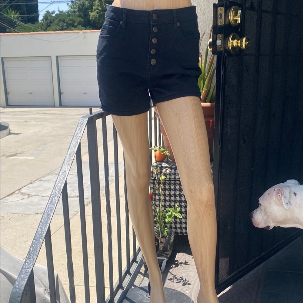 BCBGeneration Black High Waist Denim Shorts